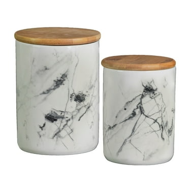 Urban Trends Collection: Ceramic Canister Finish White