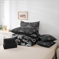 thumbnail image 5 of Feelyou Black White Damask Twin Bedding Sets 7-Piece, Mandala Floral Print Bedding Comforter Set, Vintage Western Fashion Reversible Sheet Sets, Lightweight Room Decor, 5 of 7