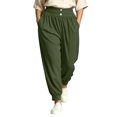 thumbnail image 6 of Rrxhxhs Harem Pants for Women Plus Size Solid Color High Waist Double Button Loose Casual Joggers with Pockets, 6 of 9