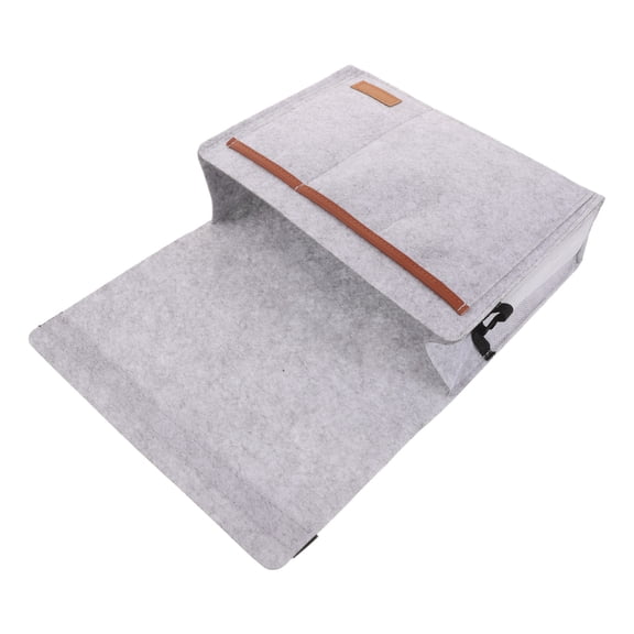 ETEREAUTY Grey Felt Bedside Organizer with Reinforced Stitching for Dorm Room Essentials and Storage