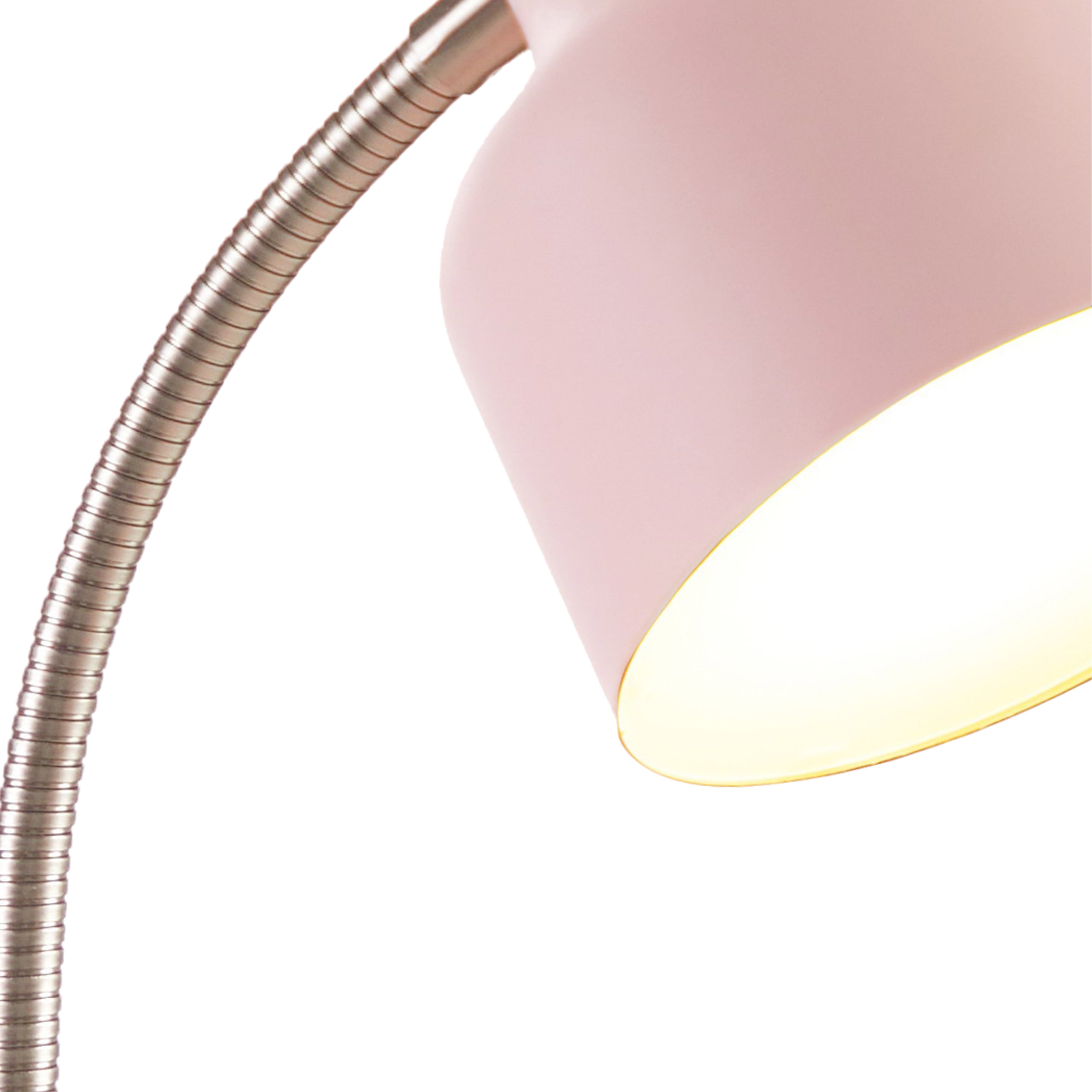 Mainstays LED Desk Lamp with Catch-All Base & AC Outlet, Matte Blush Pink