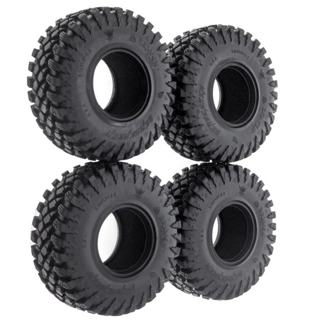 4 piezas de neumáticos Rock Crawler de 2,2 pulgadas, neumático plegable de 128 mm con mousses para Axial Wraith SCX10 Wrangler -4 Rueda 2,2