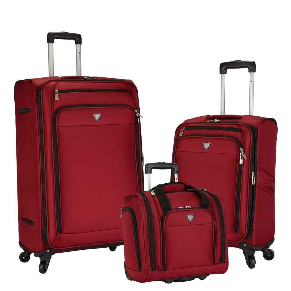 Travelers Club 3 pc. Expandable Spinner Luggage Set Red