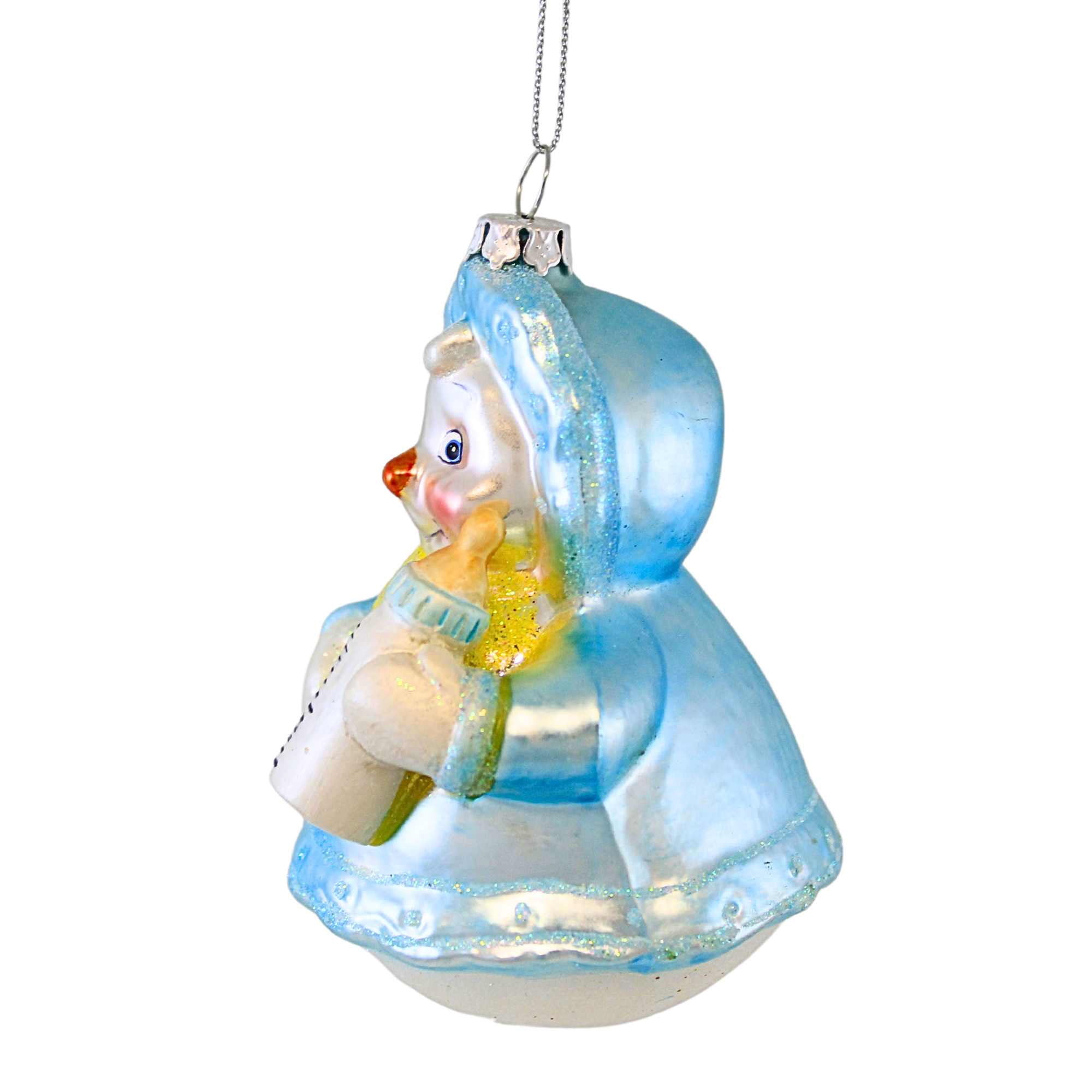 Craftoutlet.Com Baby Snowgirl - One Ornament 3.75 Inch, Glass - Baby Bottle Bonnet Co22024