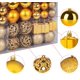 thumbnail image 3 of 100 piezas de bolas de Navidad, adornos decorativos para árboles de Navidad de interior y exterior, fiestas navideñas, decoración del hogar (dorado), 3 of 5