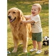 thumbnail image 3 of BemeyourBBs Baby Boy First Birthday Outfit Wild One Years Old Birthday Summer Clothes Animal Letter Print Short Sleeve T-shirt and Solid Shorts Set, 3 of 8