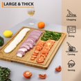 thumbnail image 3 of Yeshouse Extra Large Bamboo Cutting Board for Kitchen, Wooden Cutting Board for Kitchen, with Juice Groove and Handles, Over Sink Chopping Board for Meat, Vegetables, Turkey Carving, 3 of 7