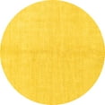 thumbnail image 1 of Ahgly Company Indoor Round Solid Yellow Modern Area Rugs, 7' Round, 1 of 4