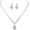 Pink, variant on Bride Crystal Necklace Earrings Set Bridal Wedding Jewelry Sets Rhinestone Choker Necklace Prom Costume Jewelry Set for Women and Brides
