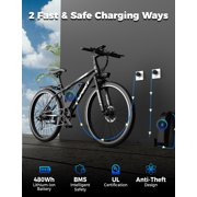 PostJoy Electric Bike, 1200W Peak Motor,26 Tire 55 Miles 25MPH Commuting Electric Mountain Bike,48V10A 480Wh Battery Electric Bicycle for Adults 7 Speed