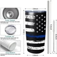 thumbnail image 2 of Police Academy Graduation Gifts, Police Gifts for Men Dad,20 oz Police American Flag Blue LineStainless Steel Dad Travel Tumbler Cup Mugs, 2 of 6