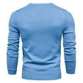 thumbnail image 5 of Men's Casual Slim Fit Sweaters Crewneck Lightweight Pullover Long Sleeve Solid Color Knitted Top Winter Warm Blouses (Light Blue 2XL), 5 of 6