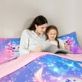 thumbnail image 4 of Homewish Ocean Animal Axolotl 7 Pieces Bedding Comforter Set,Pink Cute Salamander Full Bedding Set,Gradient Pink Purple Fitted Sheet Flat Sheet For Girls Boys,Luxury Bedroom Decor Reversible, 4 of 8