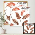 thumbnail image 4 of Designart 'Ethinic Orange Feathers On White' Bohemian & Eclectic Framed Canvas Wall Art Print, 4 of 5
