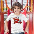 thumbnail image 3 of Tee Hunt Moped Santa Claus Kid's T-Shirt Merry Christmas Holiday Spirit Boys Girls Tee, White, Small, 3 of 5