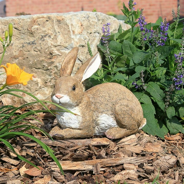Design Toscano Bashful the Bunny Lying Down Rabbit Outdoor Garden