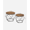thumbnail image 2 of Blazezo Coffee Table Set of 2 Small Round Side Table with Steel Frame, Hidden Storage Space Stackable End Table for Living Room Bedroom Office, 2 of 8