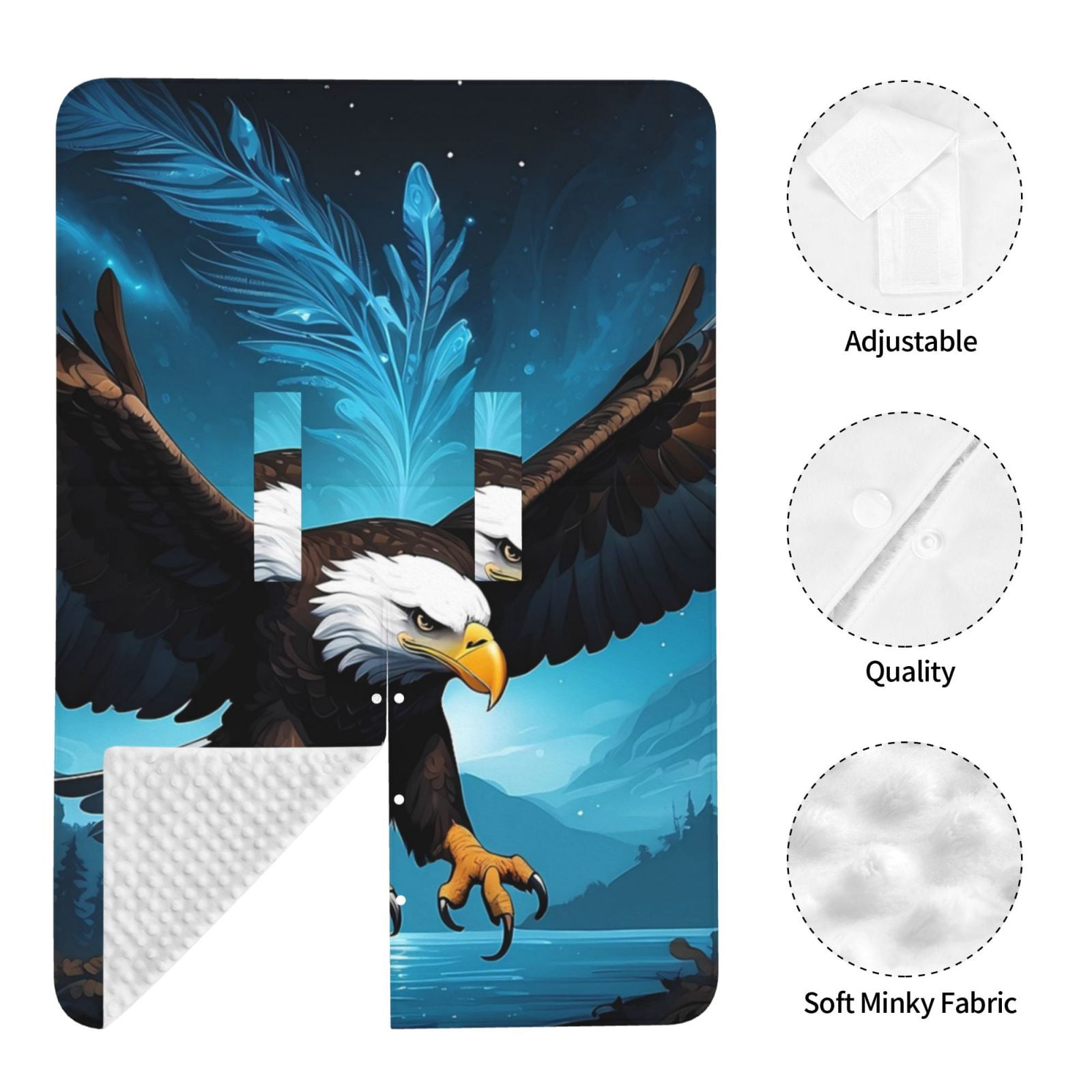 Naloa Night Sky Forest Bald Eagle Baby Car Seat Cover, Breathable Baby Carrier Cover, Multiuse Baby Carrier Cover & Nursing Breastfeeding Cover