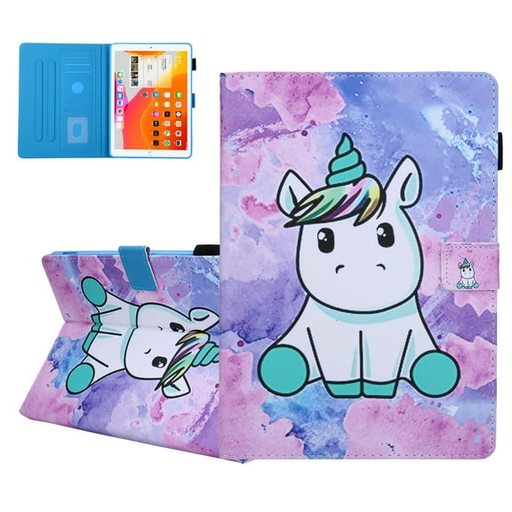 iPad 9.7 6th 5th Case, iPad 9.7 Case with Pencil Holder, Allytech PU Leather Slim Shockproof Auto Sleep Wake Kickstand TPU Back Cover Casef for Apple iPad 9.7 2018/2017, iPad Air 1 2,Unicorn