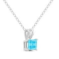 thumbnail image 2 of Timeless Classics Square Shape Blue Topaz Solitaire Pendant Necklace in 14K White Gold - 7MM, 2 of 5