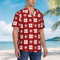 thumbnail image 5 of Christmas Gift Boxes And Snowflakes Hawaiian Shirts For Men, Summer Short-Sleeve Relaxed-Fit Button-Down Shirts 3x-Large, 5 of 9