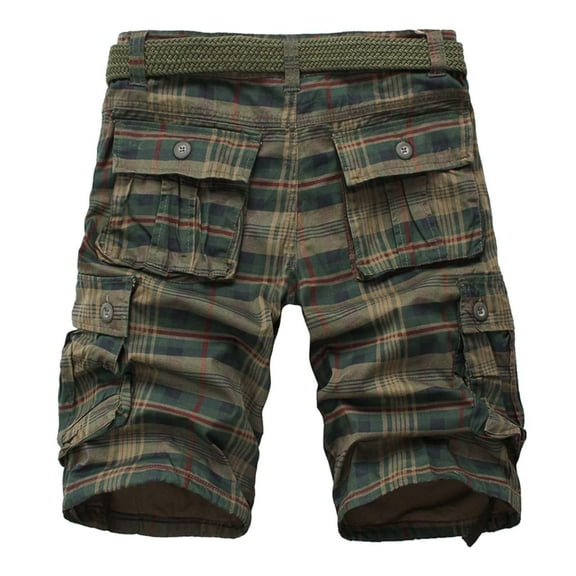 GBSYEWXS Mens Shorts Comfort Waist Camouflage Cargo Stretch Shorts Army Green