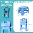 thumbnail image 2 of Folding Step Stool 9 Inch for Adults Holds Up to 300 lbs, Non-Slip Folding Stools with Portable Handle, Compact Plastic Foldable Step Stool for Bathroom, Bedroom, Kitchen, Blue, 2 of 7