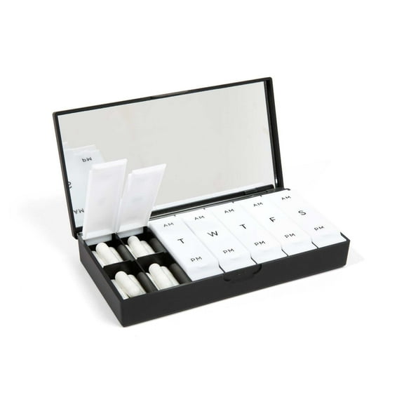 Classic Black AM/PM Pill Box