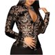 thumbnail image 1 of Moda Mujer Solapa Impresión Botón Frontal Cárdigan Manga Larga Camisa Tops Abrigo Odeerbi ODB-6, 1 of 9