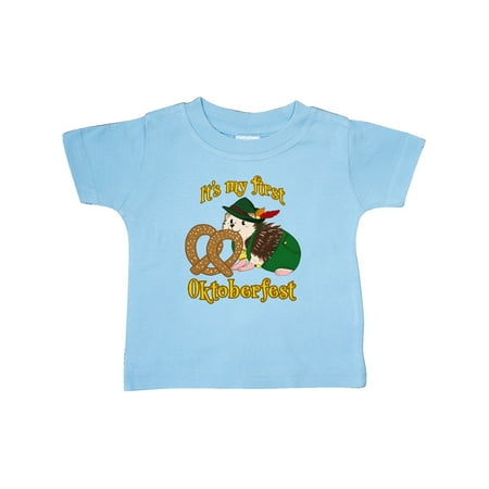 

Inktastic It s My 1st Oktober Fest Cute Hedgehog with Pretzel Gift Baby Boy or Baby Girl T-Shirt