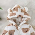 thumbnail image 4 of Wuxian Girls Outfits Christmas Romper Lovely Animal Print Winter Fuzzy Thick Thermal Bodysuit Long Sleeve Zip Up Hoodies Jumpsuit Soft Comfortable Casual Dailywear,White,9-12 Months, 4 of 4