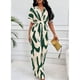 thumbnail image 3 of Mono de verano de una pieza con estampado de rayas y manga corta con cuello en V para mujer, mono elegante de cintura alta con pantalones anchos y piernas, monos de vacaciones, 3 of 5