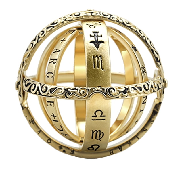 de Bola Plegable con Esfera Astronómica, de Dedo Cósmico Giratorio, s de Pareja Retro Vintage de Alemania Del Siglo XVI, Joyería P - 57mm Sunnimix Anillo de bola de esfera astronómica