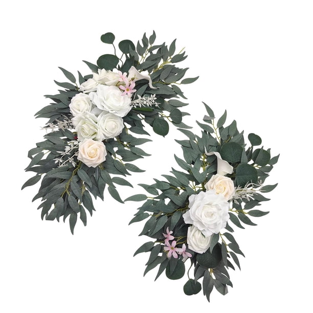 Flores de Arco de Boda, Guirnaldas Florales para Arcos, Arreglos Florales, Juego de Guirnaldas de Flores Artificiales, Paquete de 2 para Decoración Fl