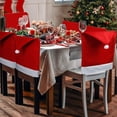 thumbnail image 1 of Fundas navideñas para sillas de comedor, fundas para sillas para comedor, decoración de mesa, gorro de Papá Noel, funda trasera para comedor, decoración navideña, fiesta navideña. (10 piezas) Adepaton WMCH-241, 1 of 7