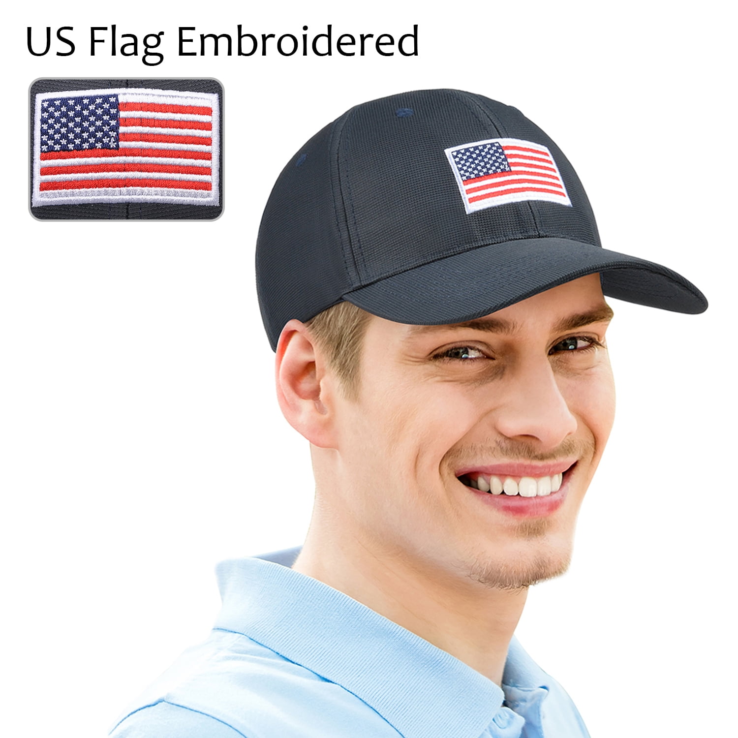 American Flag Sun Cap Adjustable Patriotic Sports Tennis Baseball Golf