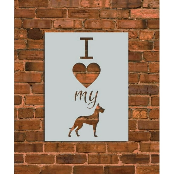 I Love My Dog Stencil
