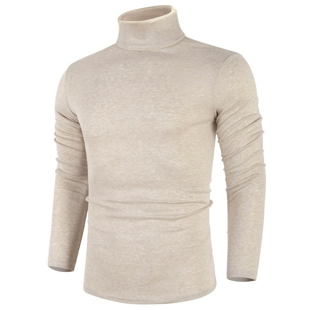 ZHENWEI Men's Casual Slim Fit Basic Tops Knitted Thermal Turtleneck ...