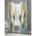 thumbnail image 4 of Abstract Art Sheer Curtains 96 Inches Long 2 Panels Minimalist Style Yellow Butterfly Oil Painting Light Filtering Semi Sheer Window Curtains Drapes for Bedroom Living Room 52"x96", 4 of 7