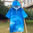 thumbnail image 3 of Faraee Unisex Kids Hooded Swim Cover Up Robe Boy Girl Terry Cloth Quick Drying Zip up Bathing Suit for Beach Pool Bath (7-13T,Blue), 3 of 6