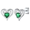thumbnail image 1 of Pendientes Silvora Dainty con piedras preciosas para mujer, plata de ley, corazón infinito, regalo de joyería para cumpleaños o Navidad, 1 of 7