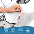 thumbnail image 3 of Yayeee Kitchen Curtains Tier Pair Light Filtering 27"x36" Rod Pocket Short Cafe Window Panel, Gray Cute Chubby Cat, 3 of 7