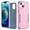 Pink+Green, variant on Feishell for iPhone 15 Durable Rugged Case, [Three Layers Protection] [Military Grade Drop Protection] Heavy Duty Shockproof Anti-Scratch Support Wireless Charging Phone Case, Black