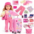 thumbnail image 1 of Juego de maletas de viaje para muñecas WONDOLL para muñeca americana de 18 pulgadas, 1 of 7