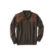 Boulder Creek by KingSize Men's Big & Tall Patch Sweater With Mock Neck