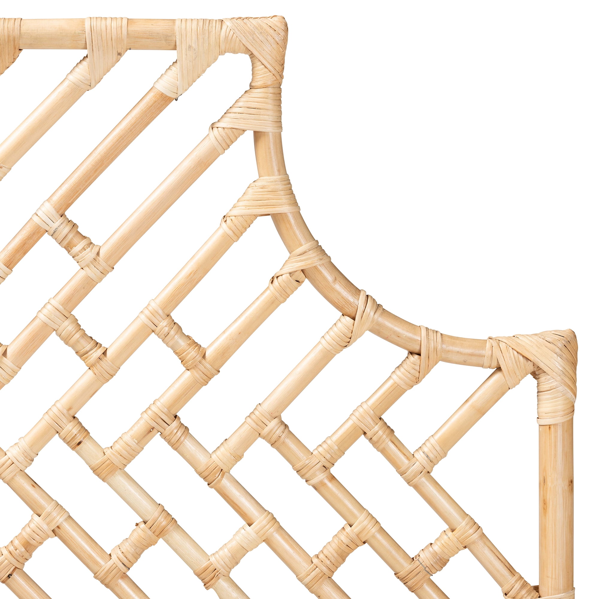bali & pari Jayliah Rattan BOHO Headboard, Queen Size, Natural Brown