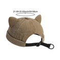 thumbnail image 2 of Hsqqdc 1pc Khaki Cotton Rolled Cuff Docker Cap Unisex Brimless Cat Ear Harbour Hat for Casual Outings, 2 of 7
