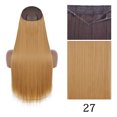 thumbnail image 3 of Extensiones de cabello sintético sin clip AZQUEEN, negro, rubio, largo, liso, con alambre de pescado secreto, postizo resistente al calor para mujer, 3 of 5