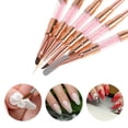 thumbnail image 3 of Unique Bargains 1 Set Rhinestones Handle Nail Art Brushes Kit for Nail Design Pink Gold Tone, 3 of 6