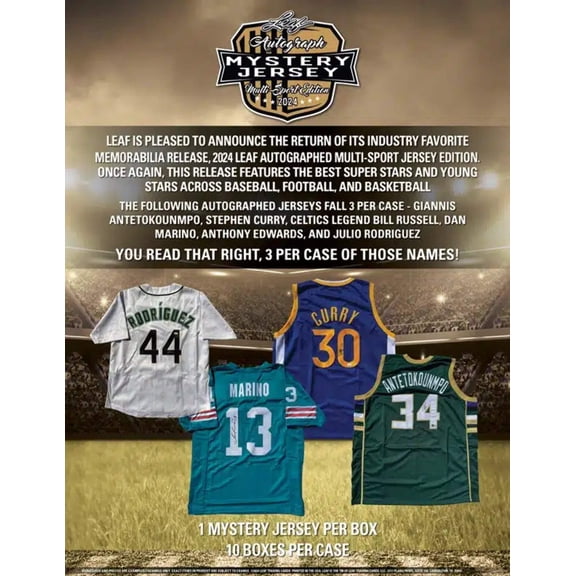 2024 Leaf Autograph Mystery Jersey Multisport Edition Box